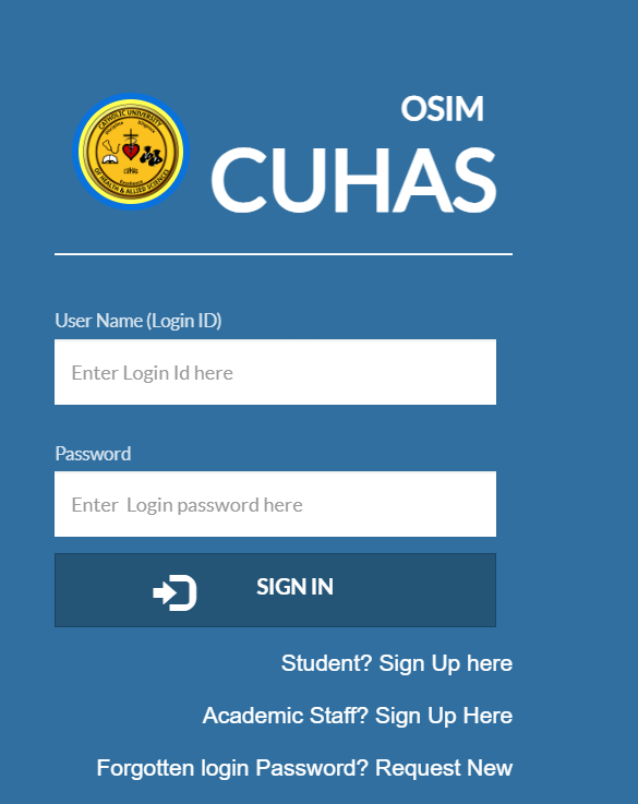 cuhas osim login cuhas osim guide for students and staff